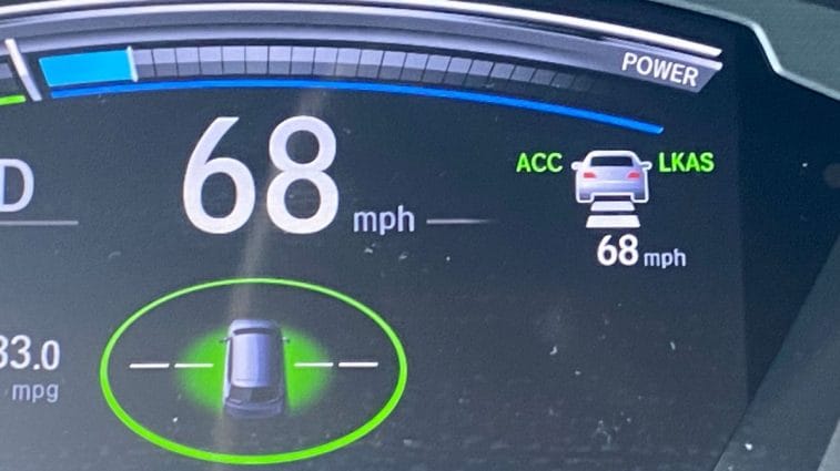 Lane-keeping assist in 2021 Honda CR-V Touring Hybrid