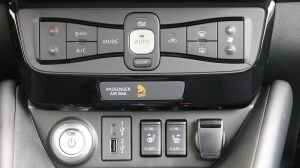 2023 Nissan Leaf climate controls.